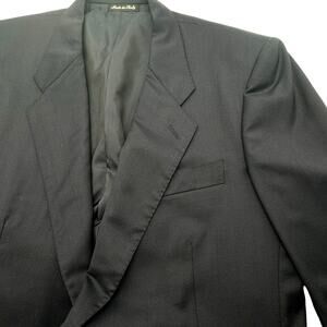 PAL ZILERI Mens 48R Black Wool Blazer Sport Coat Suit Jacket Lined Made in Italy